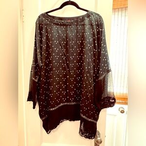 Black Women's Tunic with White Dots
